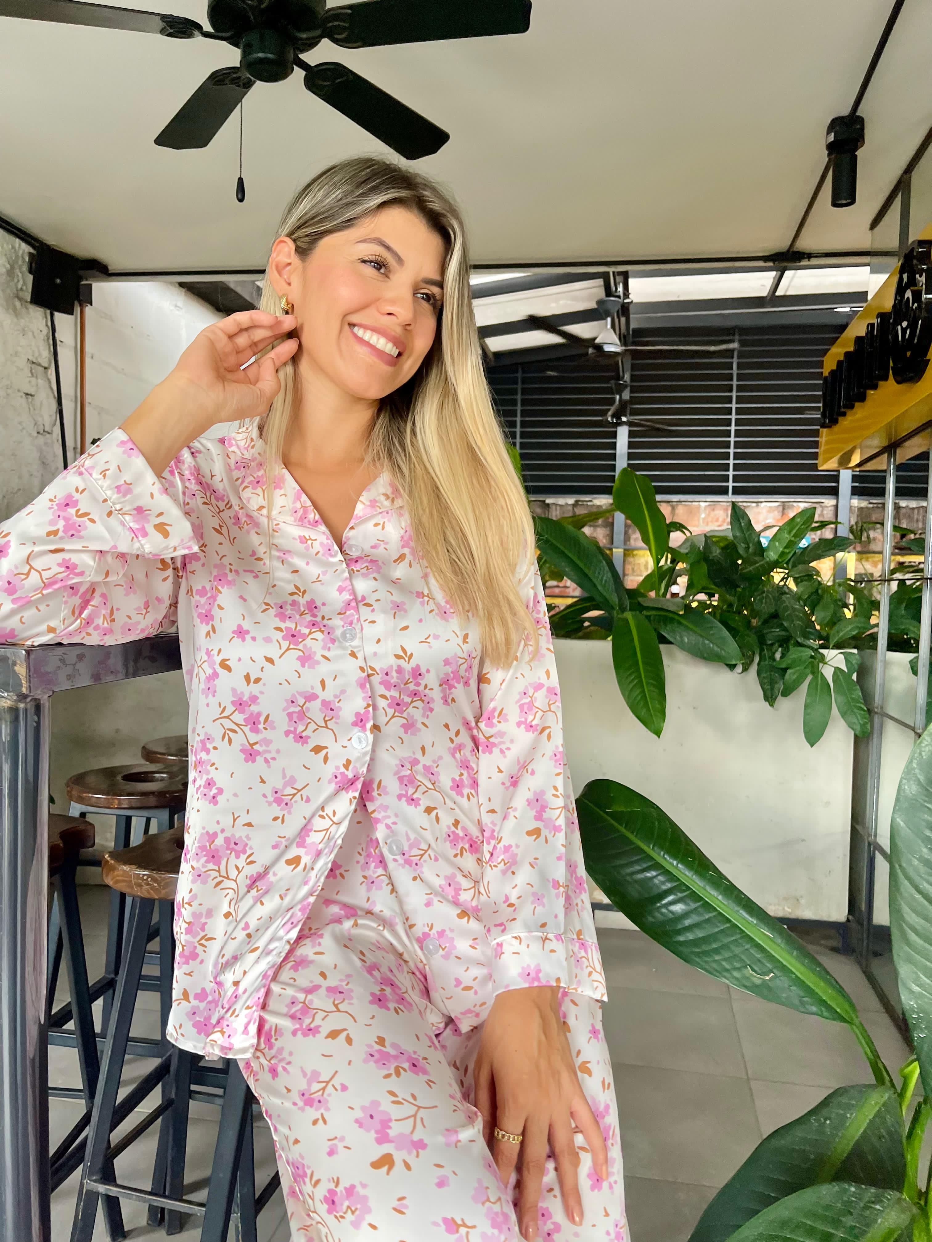 FANTASIA FLORAL SET  PANTALÓN CAMISA LARGA