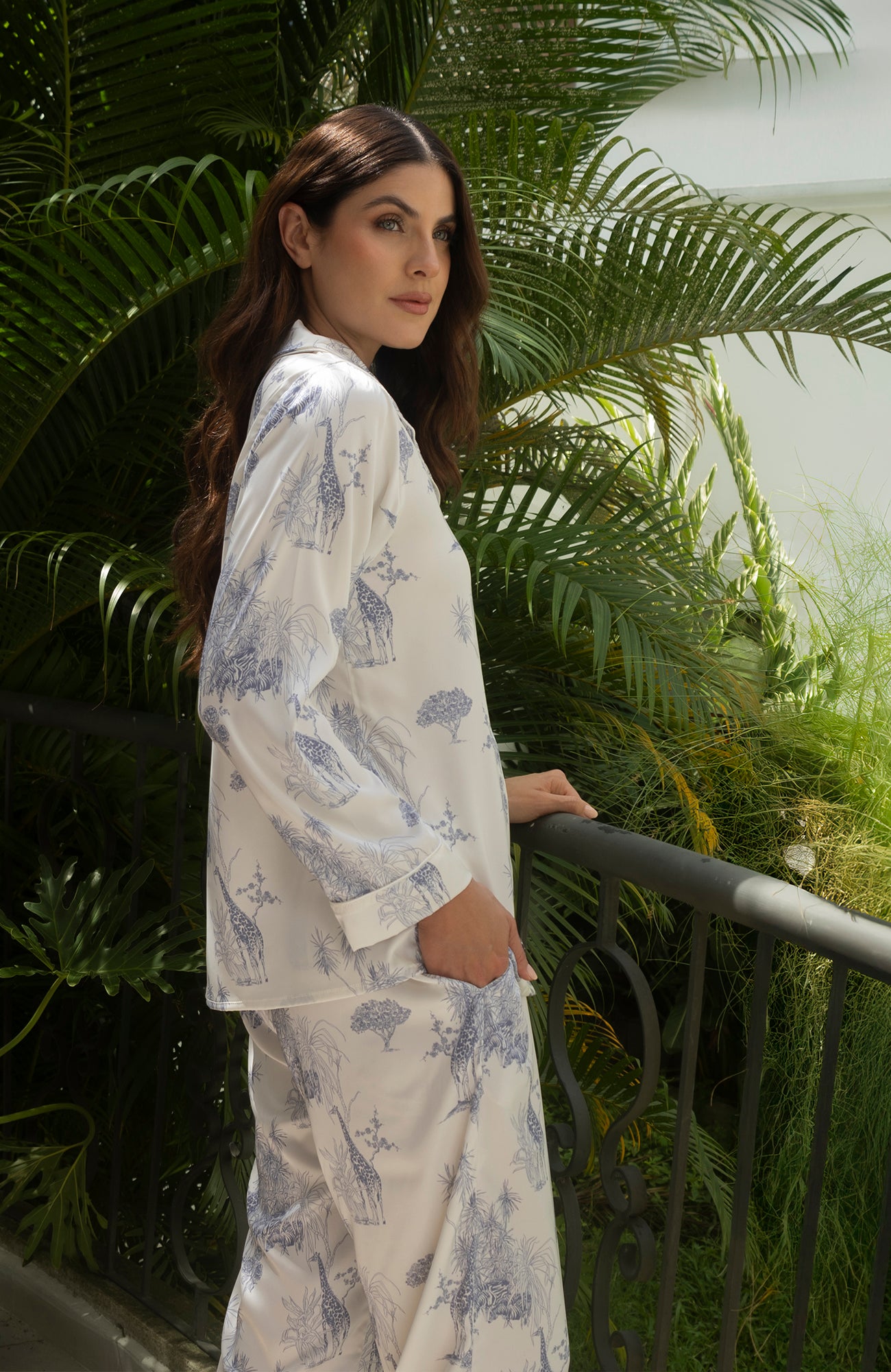 SAFARI AZUL  SET PANTALÓN CAMISA LARGA