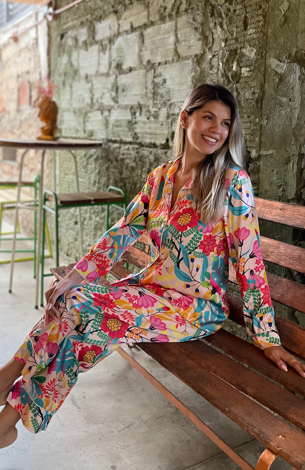 FLORES ABRIL SET PANTALÓN CAMISA LARGA